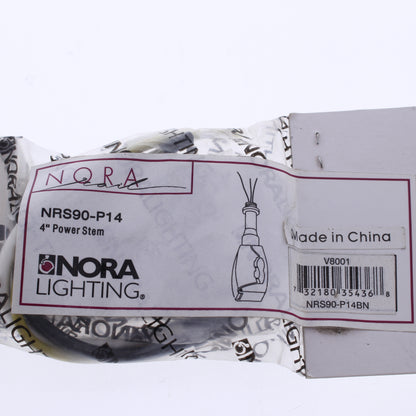 Nora Lighting Flexible Rail 4" Power Stem Brushed Nickel NRS90-P14BN