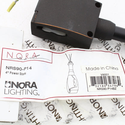 Nora Lighting Flexible Rail 4" Power Stem Bronze NRS90-P14BZ