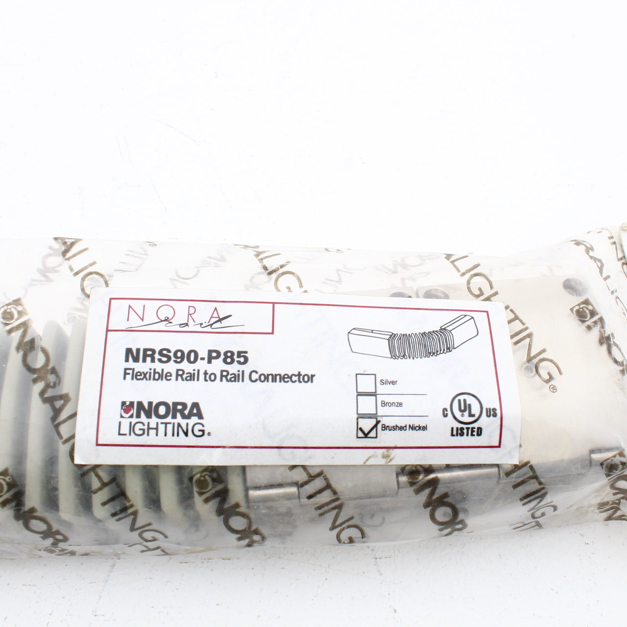 Nora Lighting NRS90-P85BN Brushed Nickel Rail Flexible Connector
