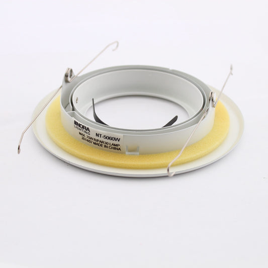 Nora NT-5060W White 5" PAR30 Adjustable Lighting Gimbal Ring Recessed Trim