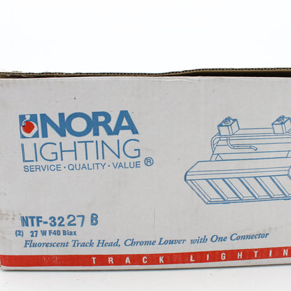 Nora Track Light NTF-3227B Black Chrome Louver 2-Light w/ Electronic Ballast