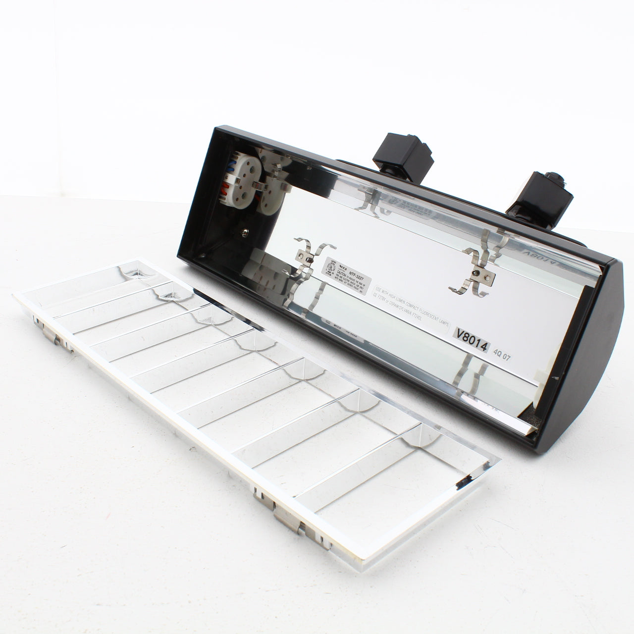 Nora Track Light NTF-3227B Black Chrome Louver 2-Light w/ Electronic Ballast