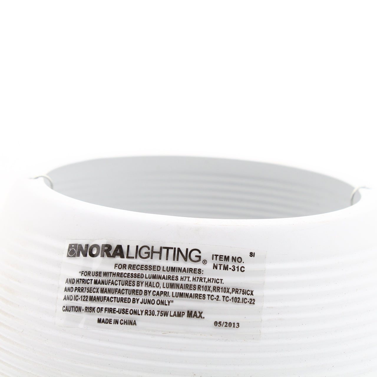 Nora NTM-31C 2PK 6" Br/Par30 Stepped Baffle with Plastic Ring White/Chrome