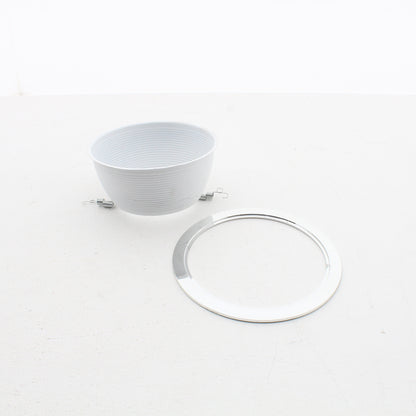 Nora NTM-31C 2PK 6" Br/Par30 Stepped Baffle with Plastic Ring White/Chrome