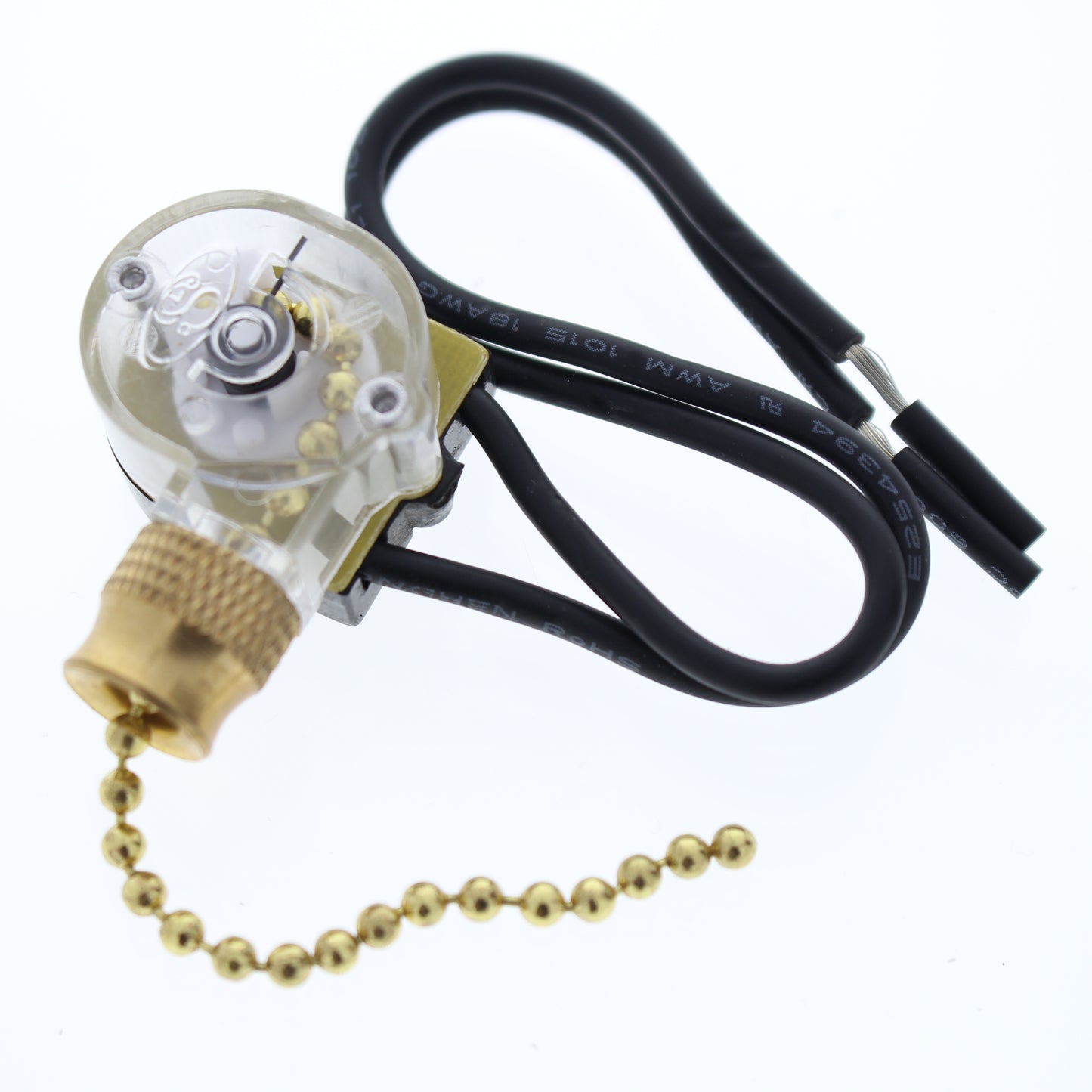 NSI 75101CW Pull Chain Switch On/Off Circuit Function SPST Brass Actuator