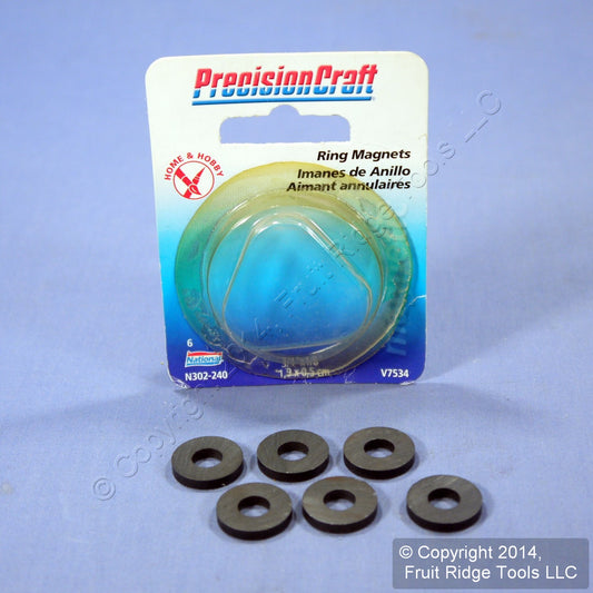 6 National Hardware Ceramic #5 Disc Magnet Fasteners 3/4" x 1/8" N302-240