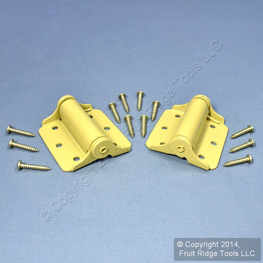 National Hardware N114-785 BakEnamel Brass Finish 3" Spring Tension Hinges 2pk