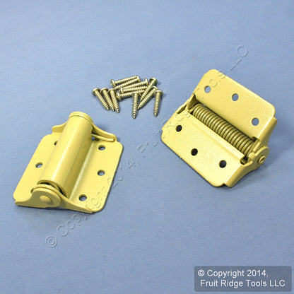 National Hardware N114-785 BakEnamel Brass Finish 3" Spring Tension Hinges 2pk