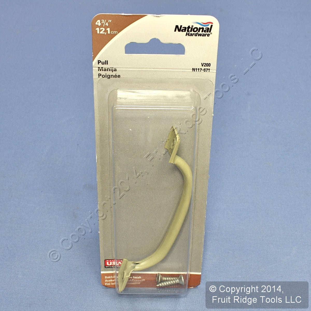 BakEnamel Tan Finished Steel 4-3/4" Door Cabinet Drawer Pull Handle N117-671
