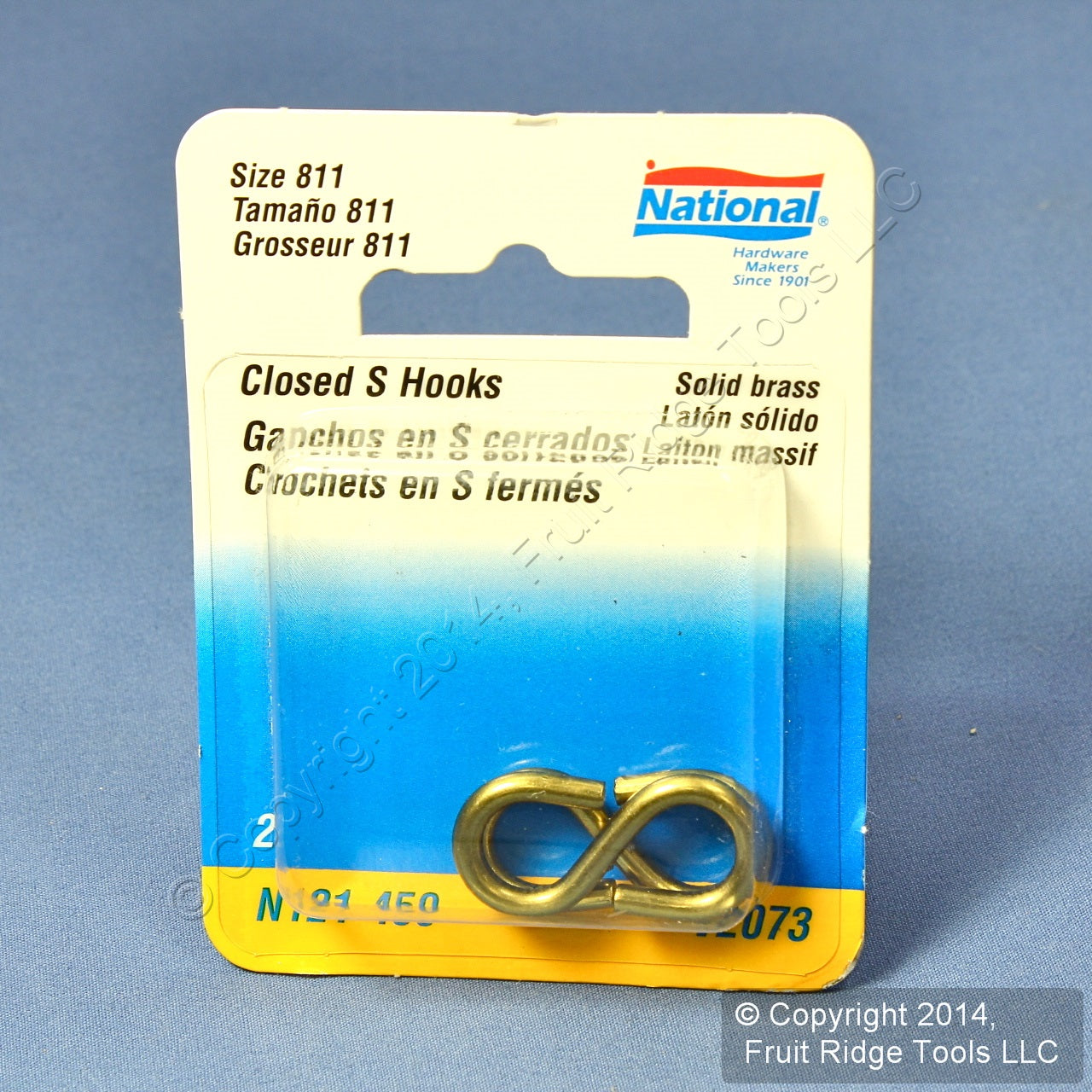 2 Solid Brass Hanging 1-1/4" Ceiling SuspEnded Closed S-Hooks V2073 N121-459