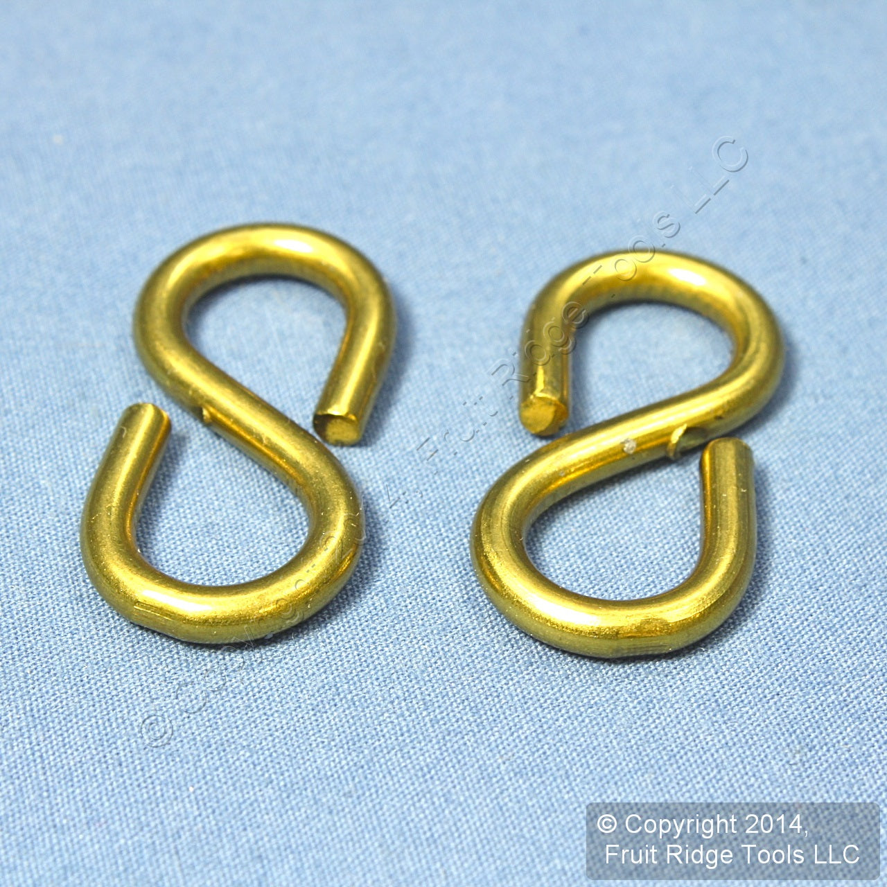 2 Solid Brass Hanging 1-1/4" Ceiling SuspEnded Closed S-Hooks V2073 N121-459