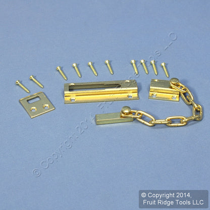National Hardware Brass Dead Bolt Sliding Chain Lock Door Guard V837S N199-703