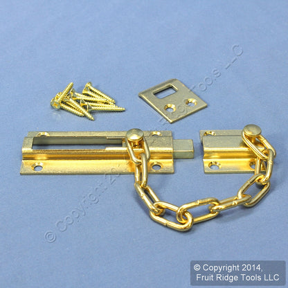 National Hardware Brass Dead Bolt Sliding Chain Lock Door Guard V837S N199-703
