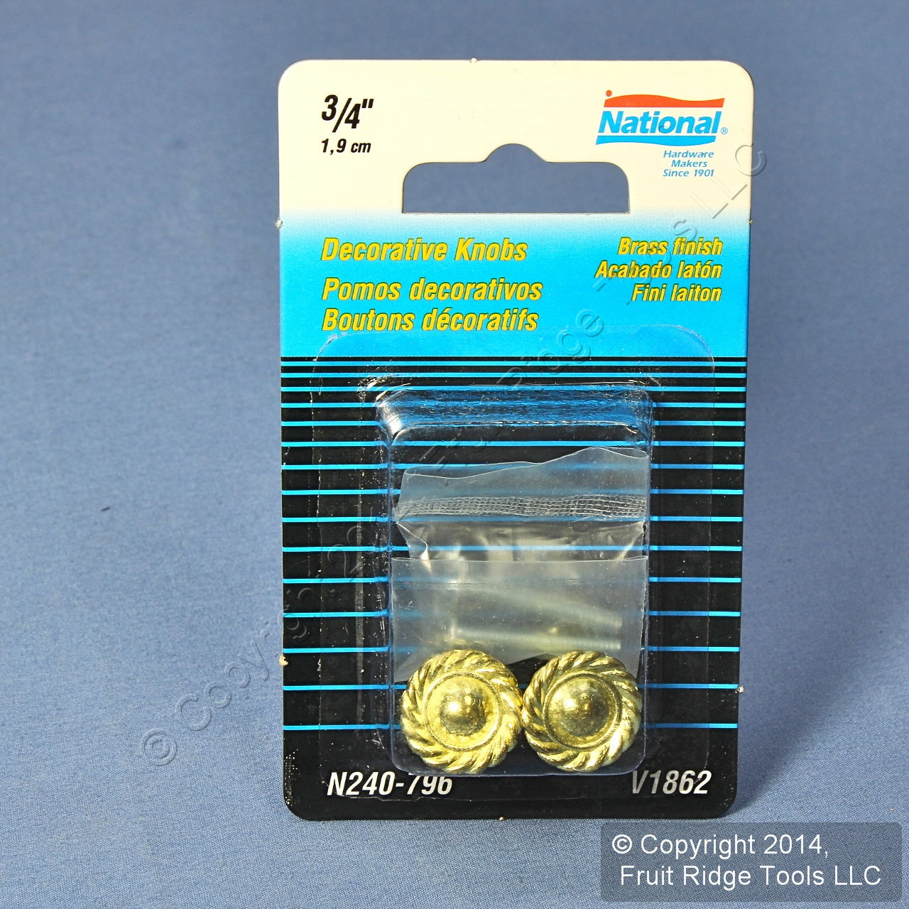2 National Hardware Brass Zinc Die-Cast 3/4" Decoratortive Knobs V1862 N240-796