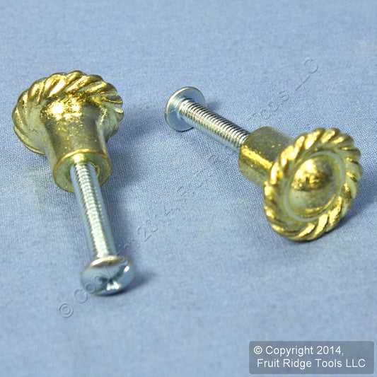 2 National Hardware Brass Zinc Die-Cast 3/4" Decoratortive Knobs V1862 N240-796