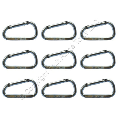 9 National Hardware Silver 2-3/8" Interlocking Spring Snaps 50-lb TP3113BC