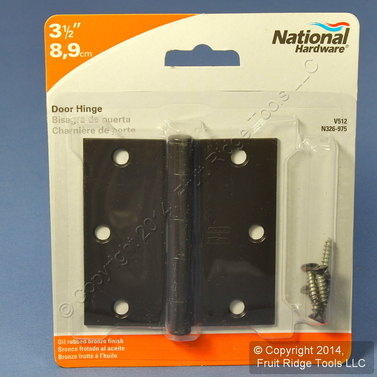 National Hardware N326-975 Bronze Oil Rubbed Steel 3.5" Hinge Removable Pin 2pcs