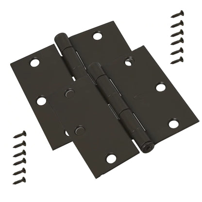 National Hardware N326-975 Bronze Oil Rubbed Steel 3.5" Hinge Removable Pin 2pcs