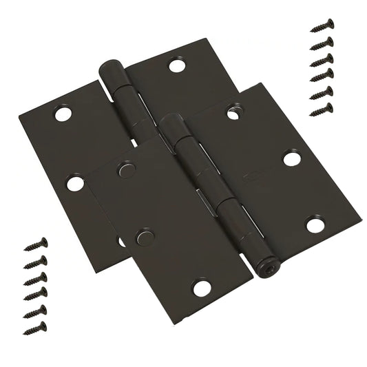 National Hardware N326-975 Bronze Oil Rubbed Steel 3.5" Hinge Removable Pin 2pcs