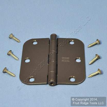 Oil Rubbed Bronze Steel Round Corner 3.5" Interior Door Hinge Hardware N331-587