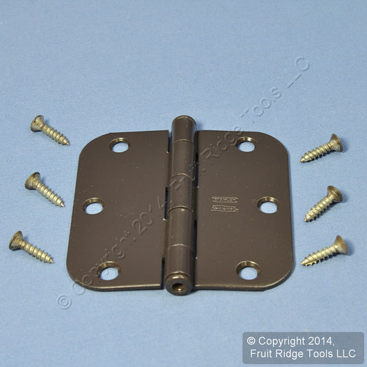Oil Rubbed Bronze Steel Round Corner 3.5" Interior Door Hinge Hardware N331-587