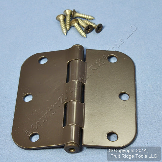National Hardware N331-587 Bronze Oil Rubbed Steel Round Corner 3.5" Hinge 2Pack