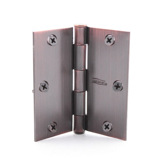 National N336-792 Antique Bronze 3.5" Removable Pin Cabinet Door Butt Hinge