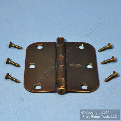 Antique Bronze Steel Round Corner 3-1/2" Interior Door Hinge Hardware N336-909