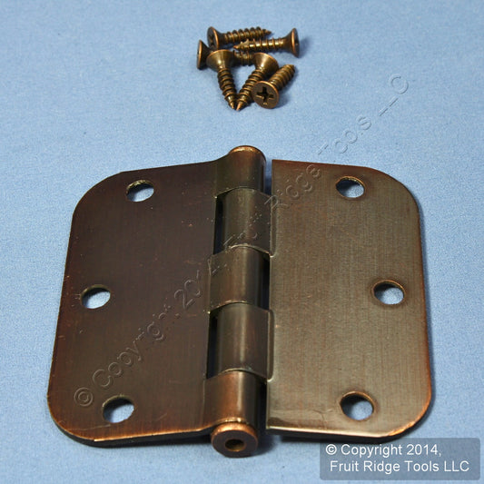 Antique Bronze Steel Round Corner 3-1/2" Interior Door Hinge Hardware N336-909