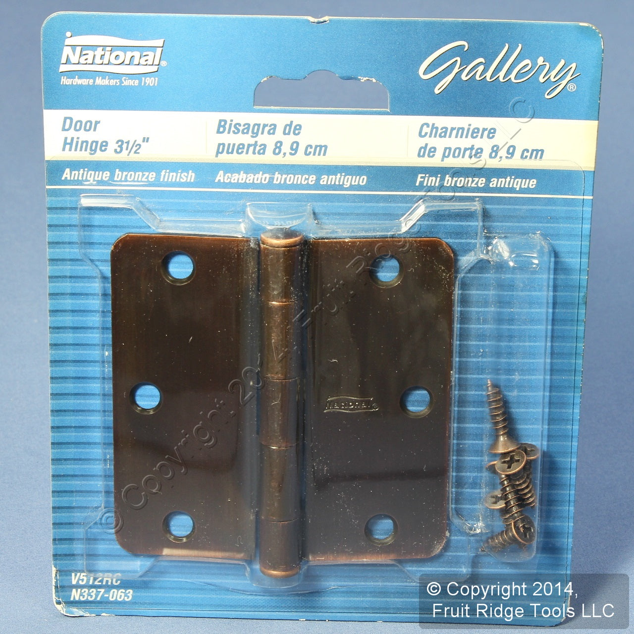 Antique Bronze Finish Steel 1/4" Rounded Corner 3.5" Cabinet Door Hinge N337-063