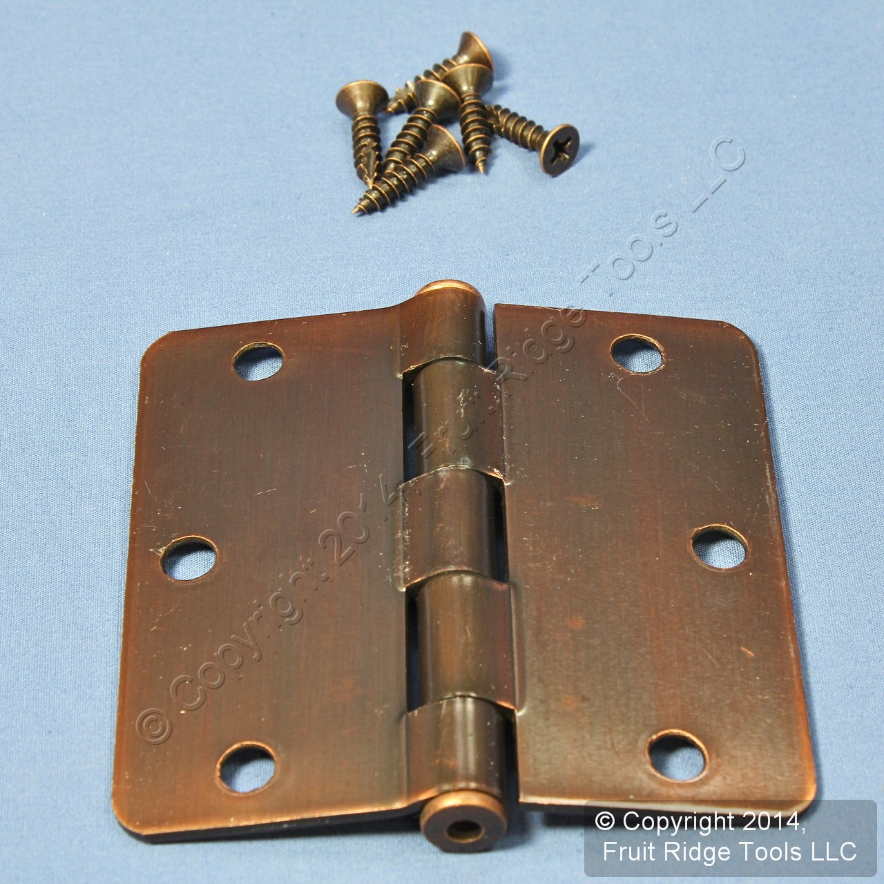 Antique Bronze Finish Steel 1/4" Rounded Corner 3.5" Cabinet Door Hinge N337-063