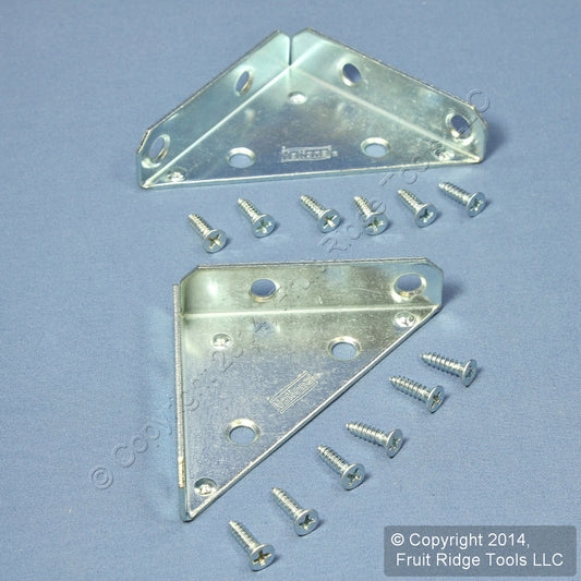 National Hardware N337-683 Zinc Plated 3" Heavy Duty Corner Joint Braces 2pcs