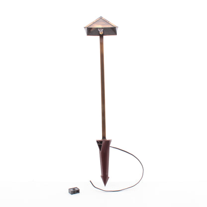 Solid Orbit Brass Path Light 12V Bayonet Antique Brass B107-AB