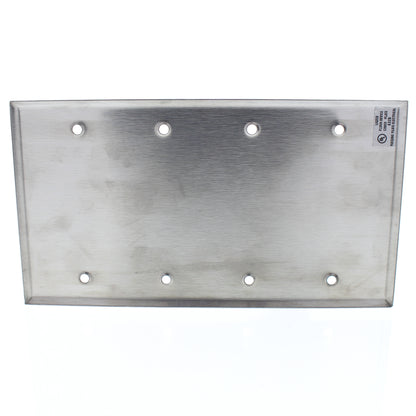Orbit OS43 Brushed Stainless Steel Blank 4-Gang Wallplate OS43