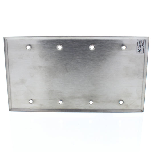 Orbit OS43 Brushed Stainless Steel Blank 4-Gang Wallplate OS43