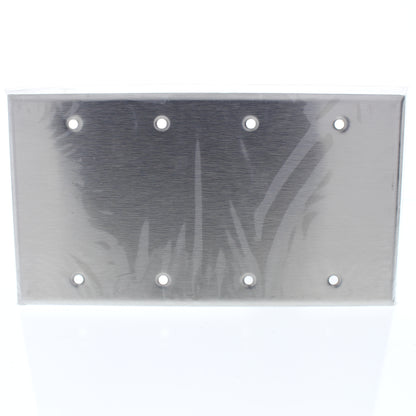 Orbit OS43 Brushed Stainless Steel Blank 4-Gang Wallplate OS43