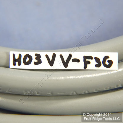 Pacific Mueller H03VV-F3G Gray Flexible PVC Multi-Conductor 300V European Cord