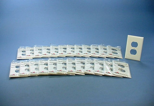Cooper PJ8LA Lt Almond 1-Gang Duplex Unbreakable Mid-Size Wallplate Cover 25pcs