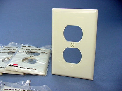 Cooper PJ8LA Lt Almond 1-Gang Duplex Unbreakable Mid-Size Wallplate Cover 25pcs