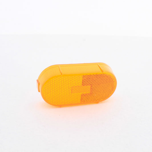 Peterson 108-15A Amber 4-1/8" Snap-On Oblong Replacement Lens with Reflector
