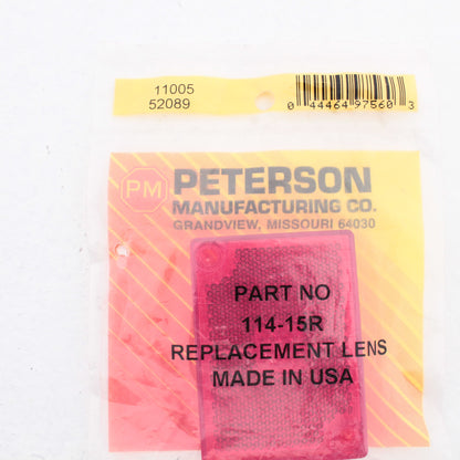 Peterson 114-15R Red Rectangular Lens Reflector Trailer Replacement 2" x 2.625"