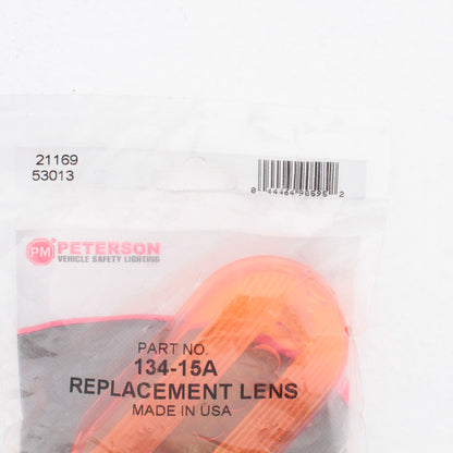 Peterson 134-15A Amber Oblong Trailer Clearance Side Marker Lens 135A Series
