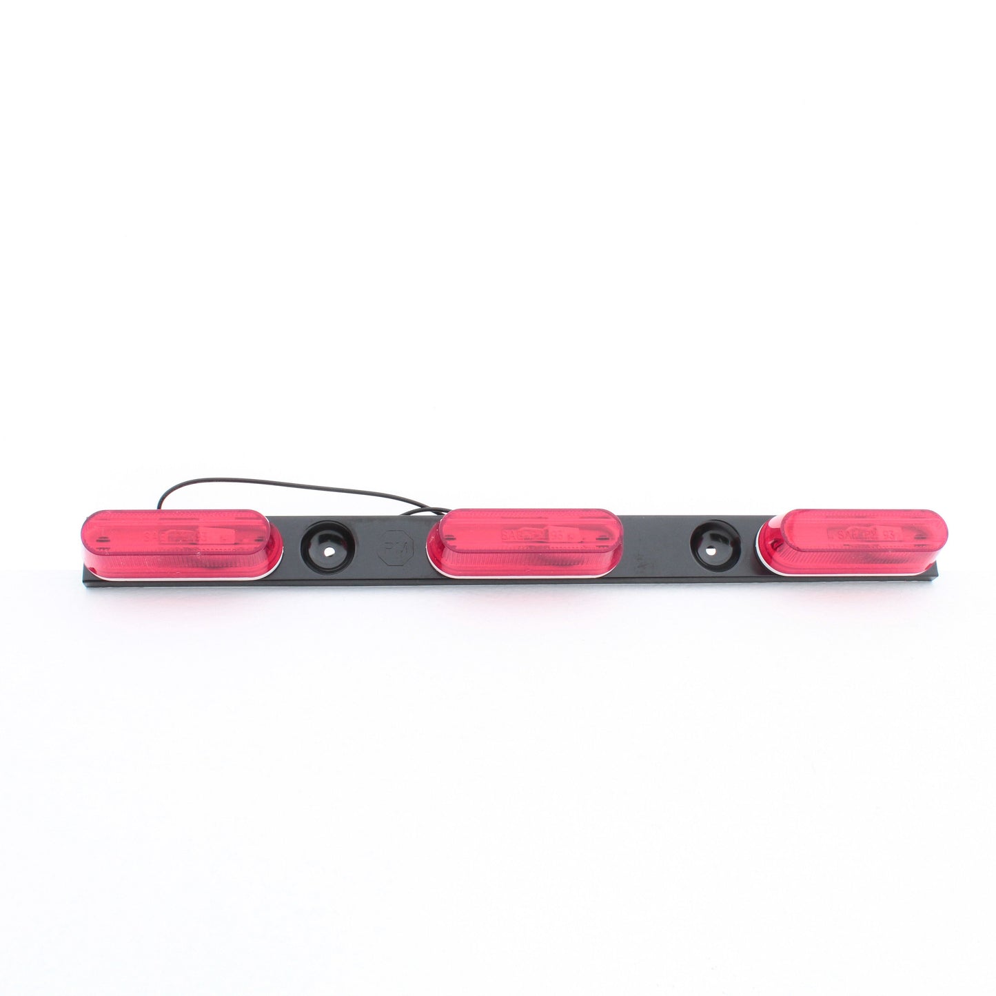 Peterson 136-3R 15.5" Thin-Line Trailer Light Bar Black Steel Base 3-Red Lens