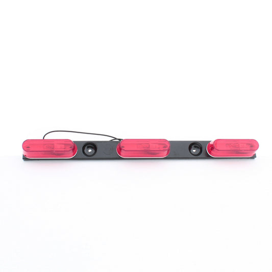 Peterson 136-3R 15.5" Thin-Line Trailer Light Bar Black Steel Base 3-Red Lens