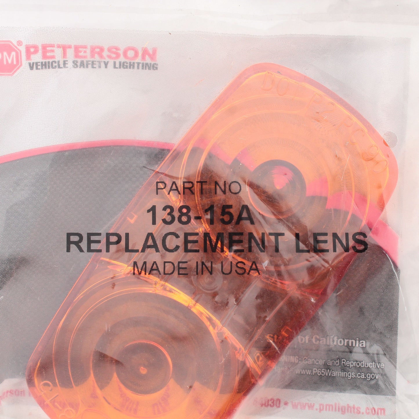 Peterson 138-15A Amber 4" Double Bulls-Eye Trailer Clearance Side Marker Lens