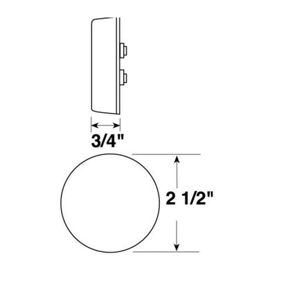 Peterson 142KR 2.5" Crystal Red Round Side Marker Light
