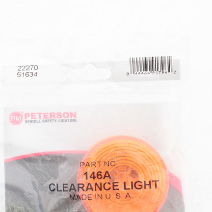 Peterson 146A Amber 2" Clearance Side Marker Light w/ Housing Trailer