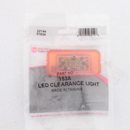 Peterson 153A Piranha LED Amber 2.5" Clearance Side Marker Light 153-Series
