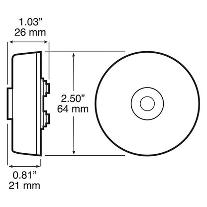 Peterson 163A-MV Amber 2.5" Round LED Marker Clearance Light Multi-Volt 5-Diode