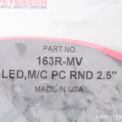 Peterson 163R-MV Red 2.5" Round LED Marker Clearance Light Multi-Volt 5-Diode